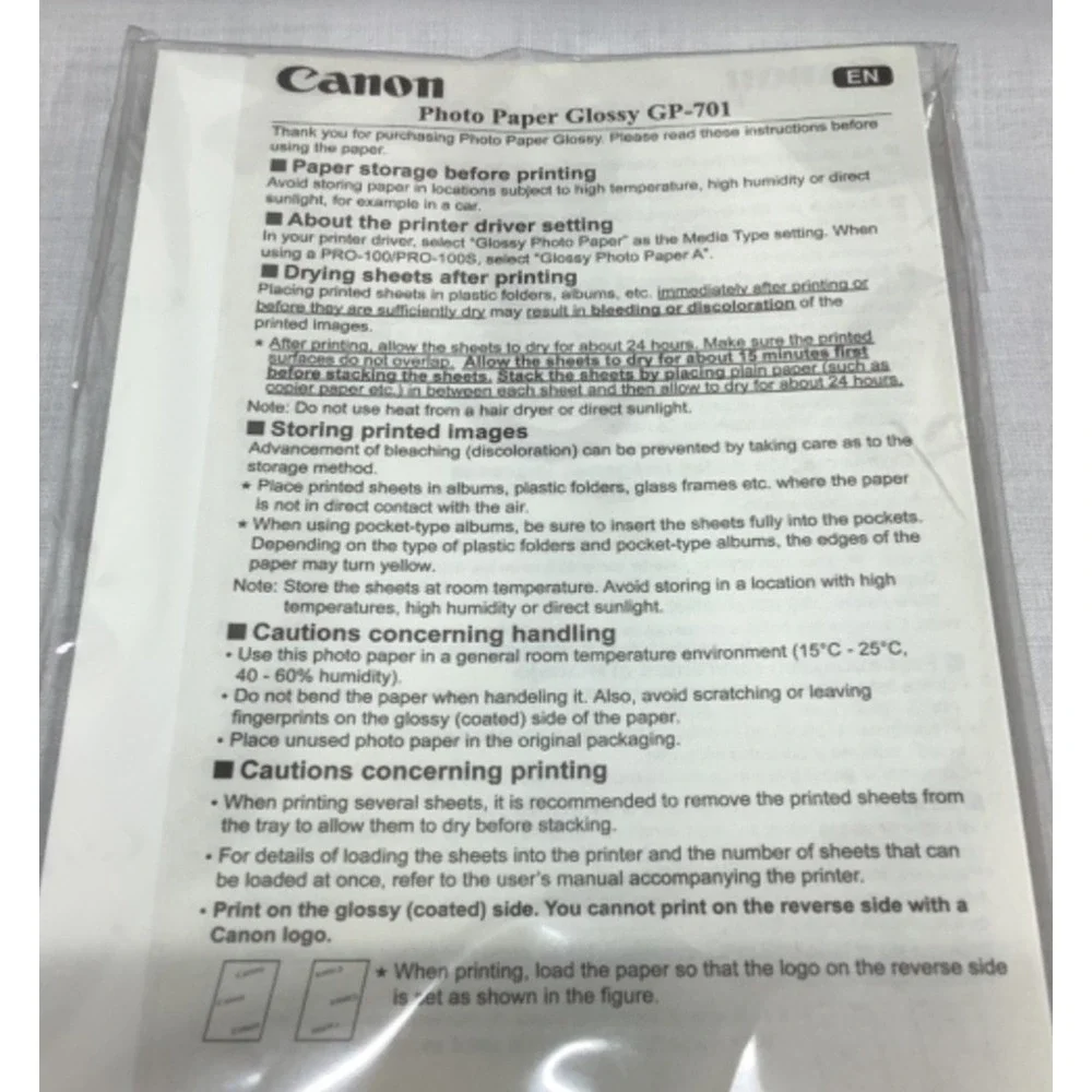 Lot of 3 CANON Photo Paper GLOSSY 4